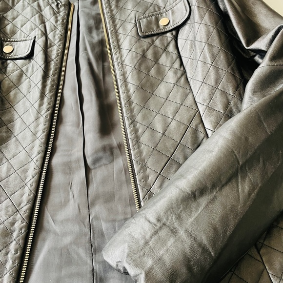 NWT Lambskin Quilted Leather Car Coat - Picture 9 of 12